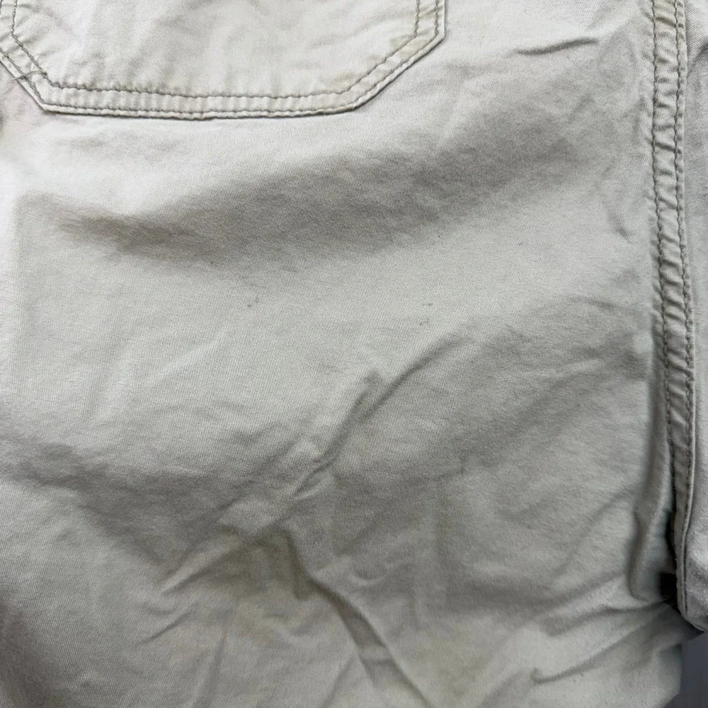 Iron Co. men's tan cargo pocket cotton stretch belted shorts casual neutral 38